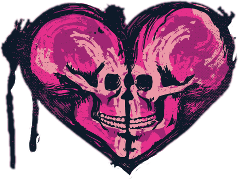 skull love heart freetoedit sticker by @bobbie-standre